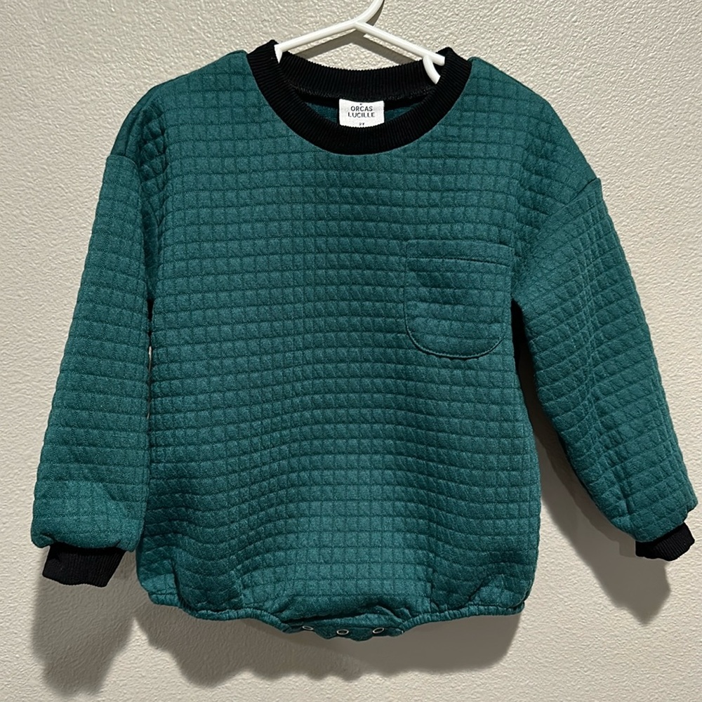 Orcas Lucille quilted sweater romper size: 2T